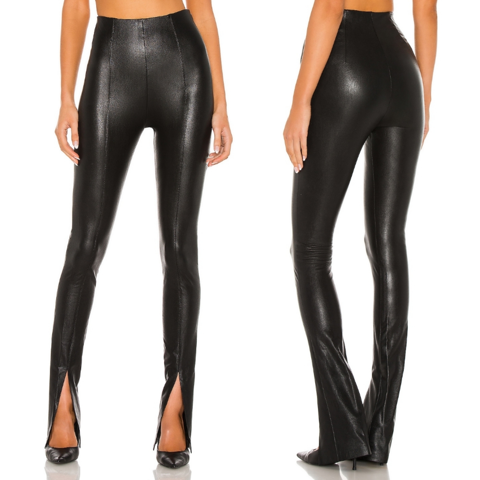 Amanda Uprichard X Revolve Malta Faux Leather Pants In Black (Read)